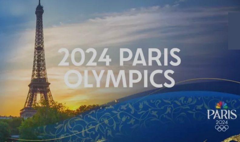 Title art for the 2024 Paris Olympics on NBC and Hulu.