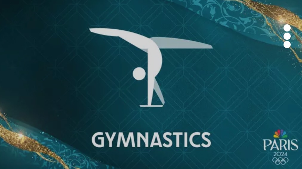 Graphic art representing Olympic Gymnastics on Hulu + Live TV. 