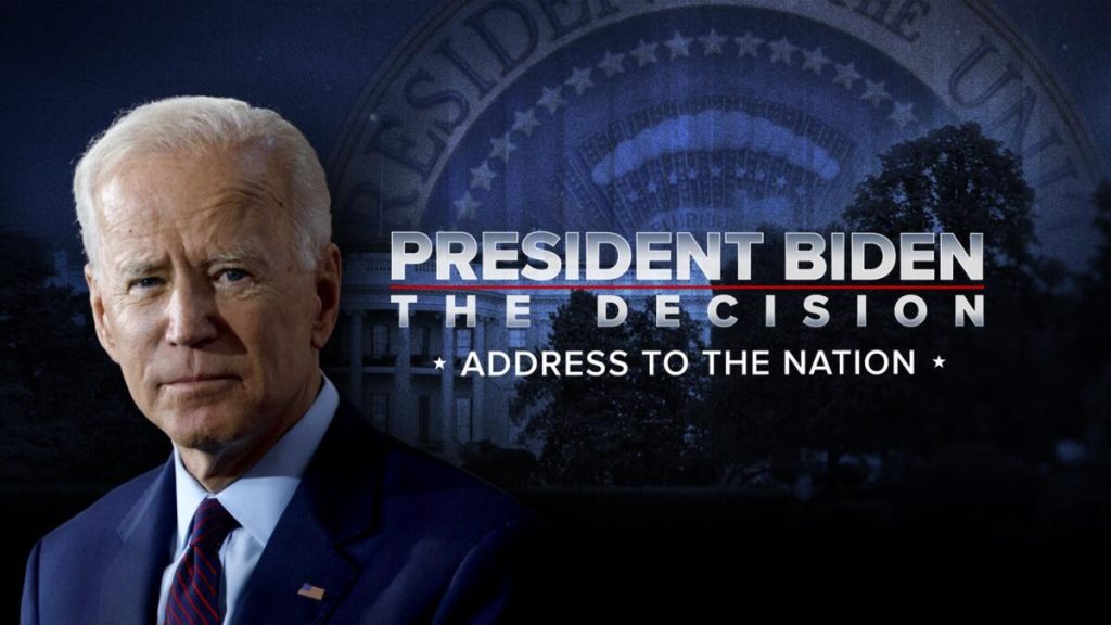 Title art for the news special, President Biden: Address to the Nation.