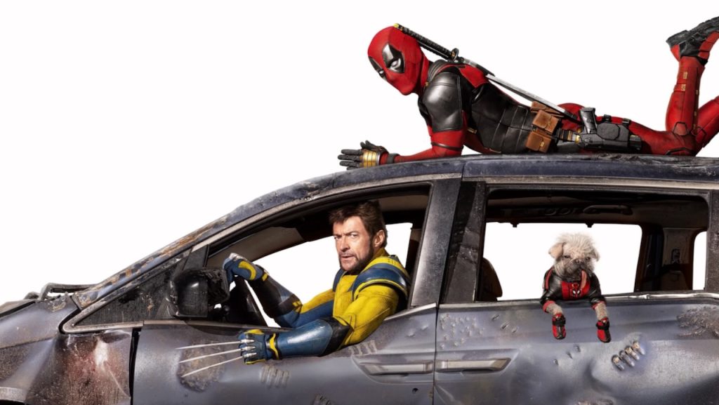 A promotional image for the new Marvel movie, Deadpool & Wolverine.