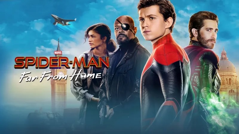 Title art for the Marvel movie, Spider-Man: Far From Home.