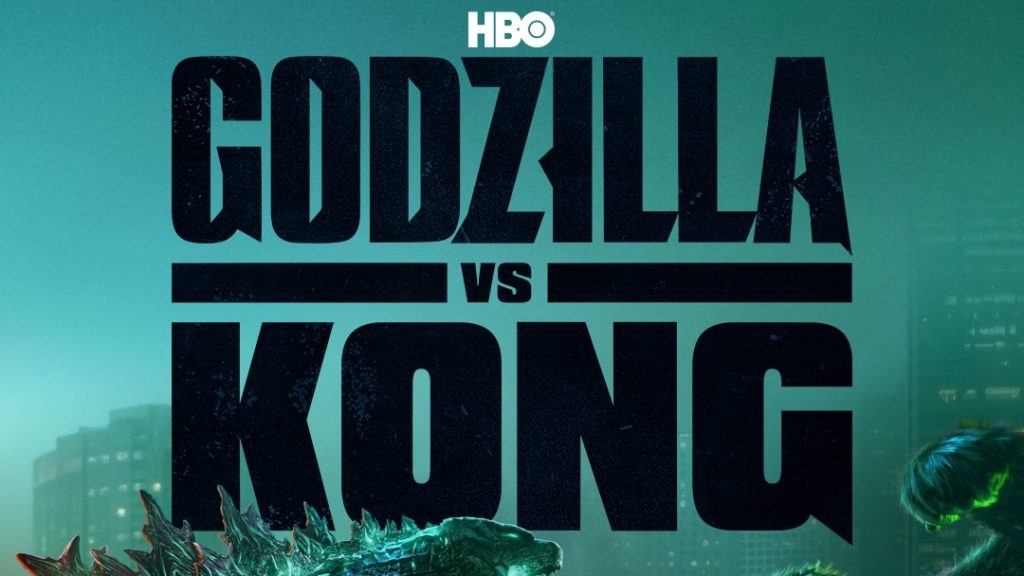 Title art for the movie Godzilla vs. Kong, streaming on Max.