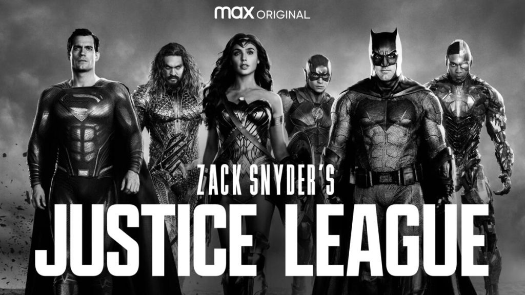 Title art for the movie Zack Snyder’s Justice League, streaming on Max.