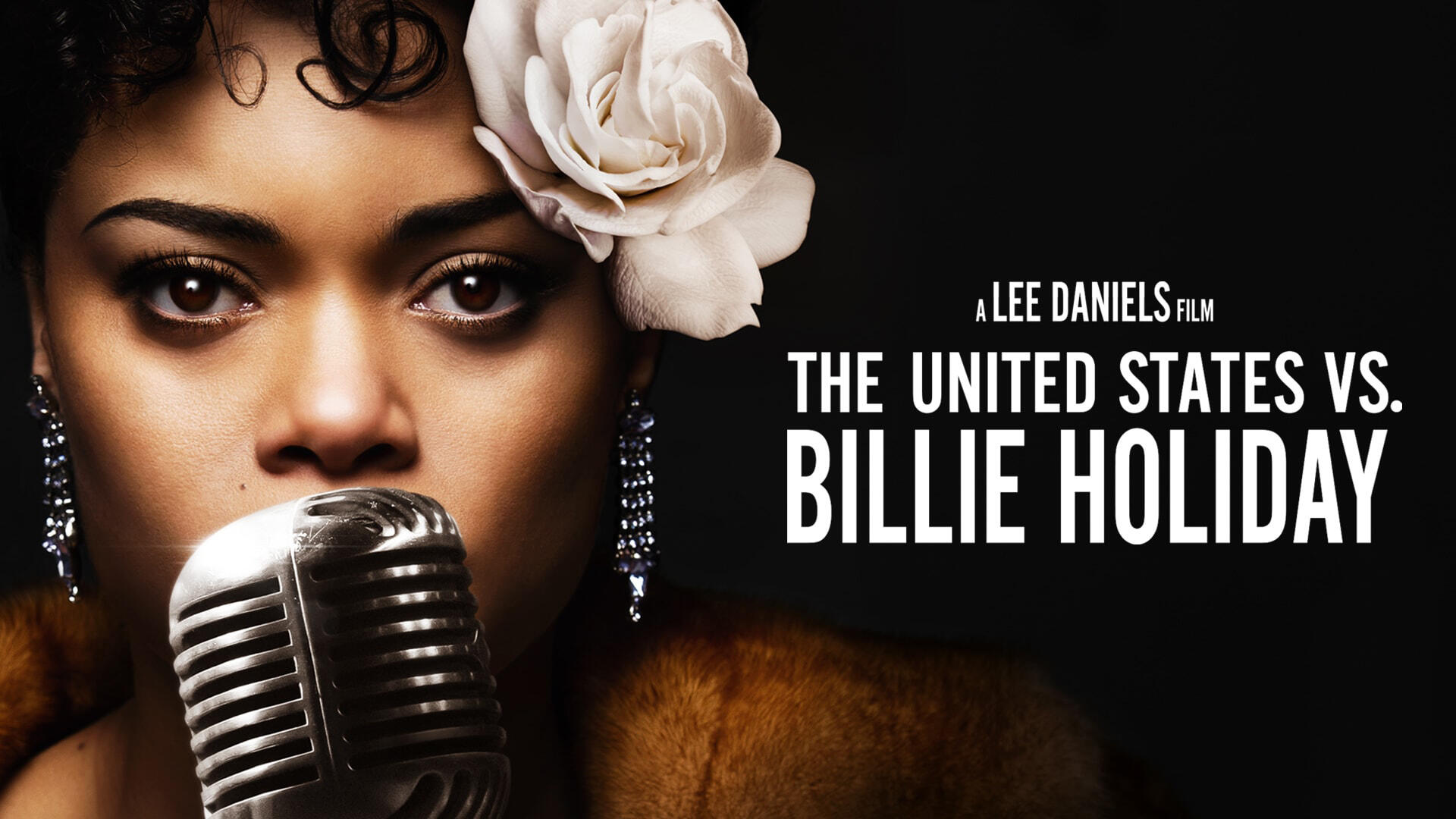 Title art for The United States of Billie Holiday movie on Hulu.