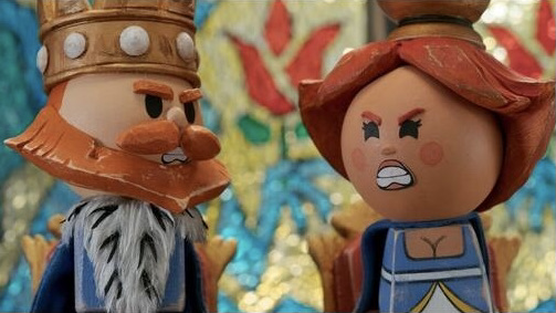 Still image from Crossing Swords featuring the King and Queen