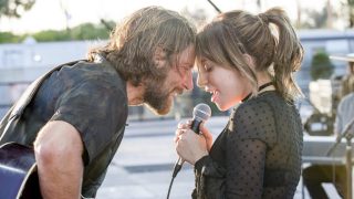 A still image from the sad movie A Star is Born.