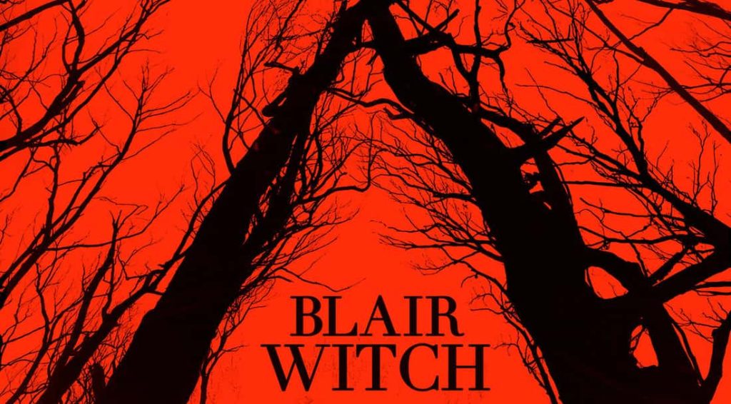 Title art for the horror movie Blair Witch on Hulu. 
