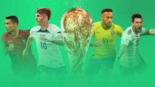 A green graphic for the 2022 FIFA World Cup on Hulu.