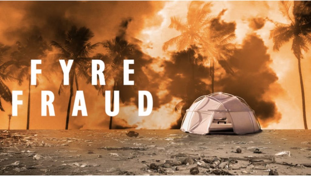 Title art for the documentary, Fyre Fraud.