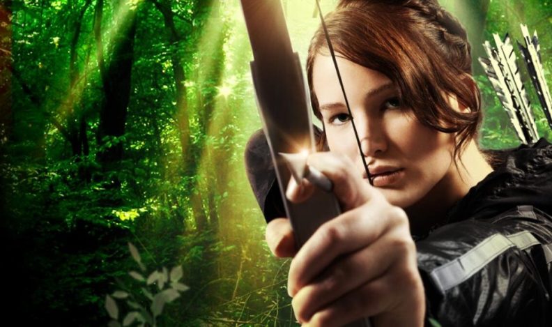Title art for the first Hunger Games movie starring Jennifer Lawrence.