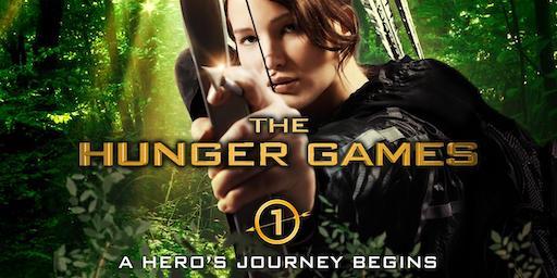 詹妮弗·勞倫斯（Jennifer Lawrence）主演的第一部飢餓遊戲的主題藝術。