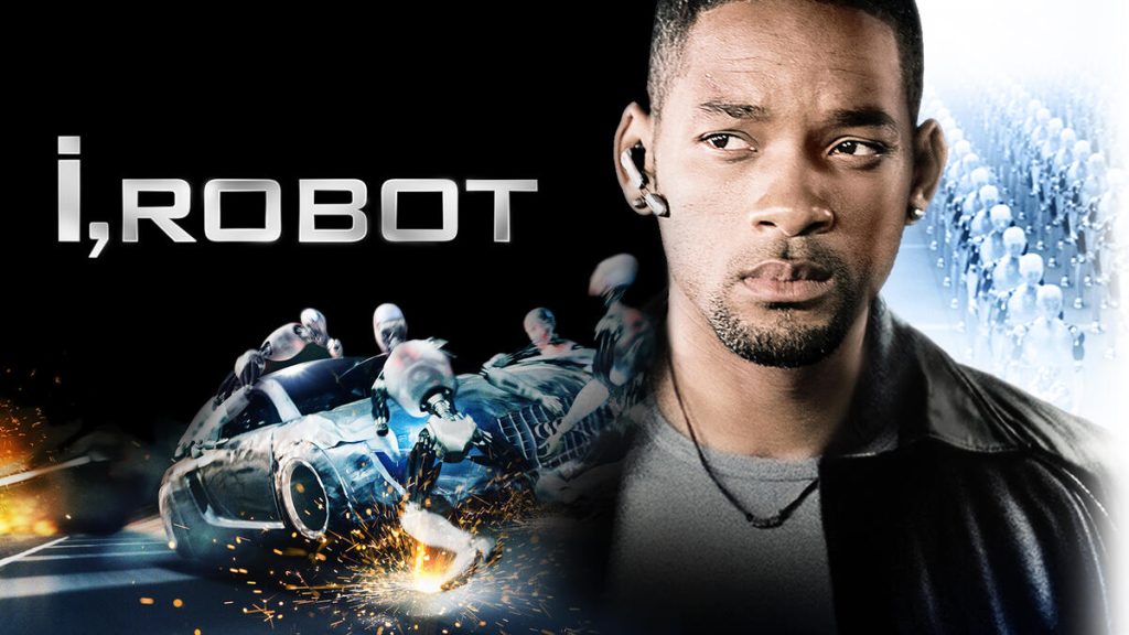 Title art for the Dystopian movie, I, Robot, starring Will Smith.