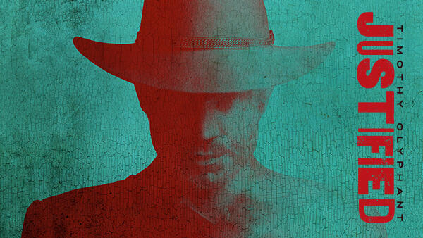 Title art for the TV series, Justified, inspired by the novel, Fire in the Hole.