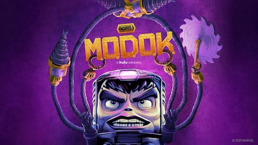Title art for the animated comedy series, M.O.D.O.K.
