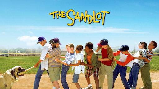 Title art for the classic baseball movie, The Sandlot. 