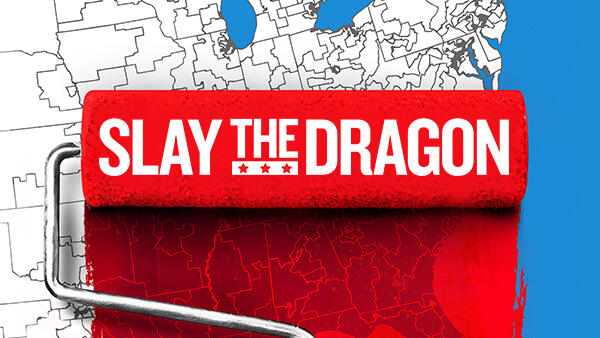 Title art for the political documentary Slay the Dragon.