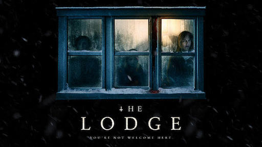 Title art for the winter horror film, The Lodge.