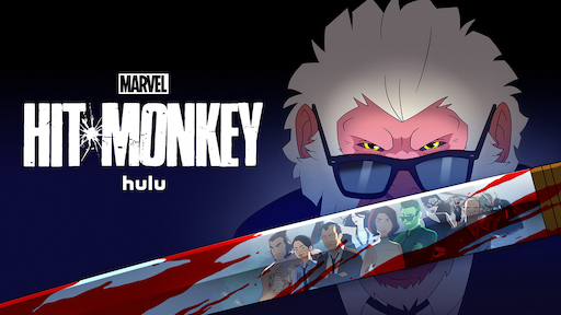 Title art for the Hulu Original animated series, Marvel’s Hit-Monkey.