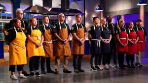 A still image from an episode of the reality show Top Chef on Bravo.