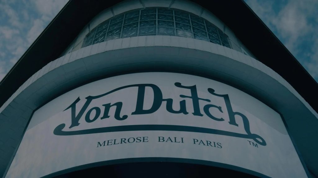 Title art for the retail documentary, The Curse of Von Dutch: A Brand to Die For.