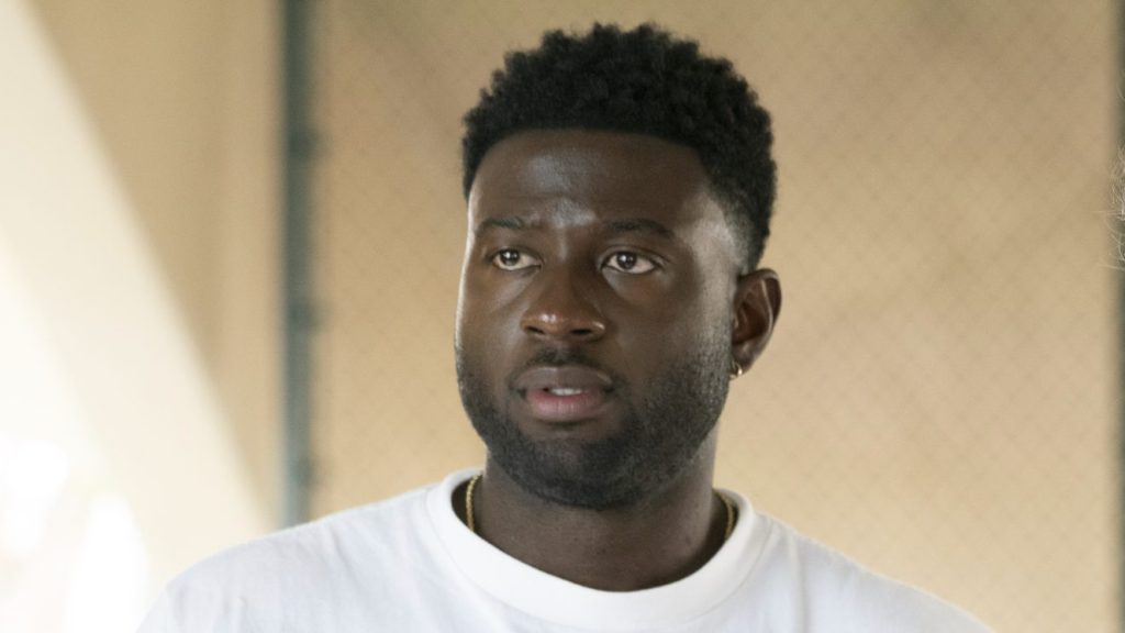 A still image of Sinqua Walls as Kamal in the White Men Can’t Jump remake movie.