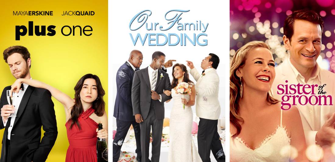 Title art for wedding romance movies on Hulu