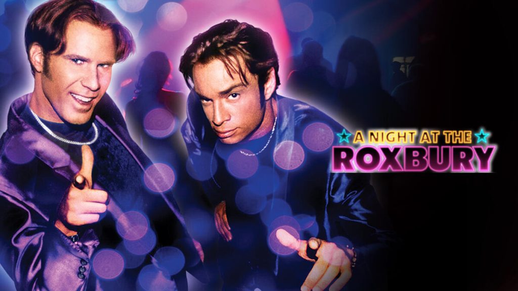 Title art for the classic comedy film A Night at the Roxbury.